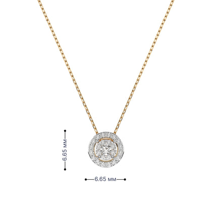 Луксозно колие от жълто злато 14k с диаманти 0.14ct – KD сертификат | Код: 10410002-2G