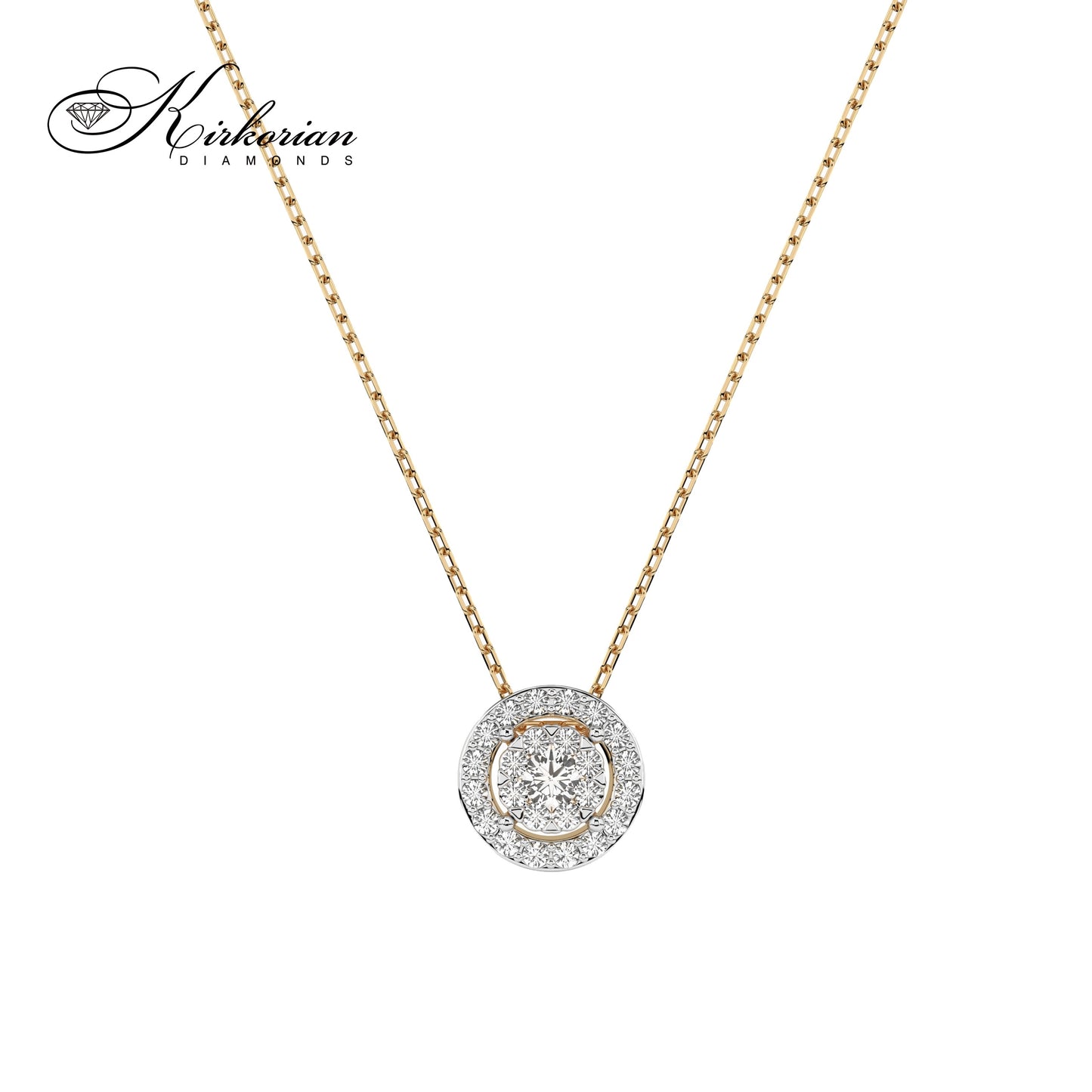 Луксозно колие от жълто злато 14k с диаманти 0.14ct – KD сертификат | Код: 10410002-2G
