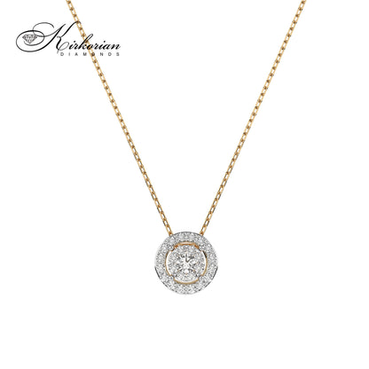 Луксозно колие от жълто злато 14k с диаманти 0.14ct – KD сертификат | Код: 10410002-2G