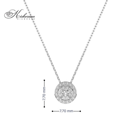 Елегантно колие 10410002-30 от бяло злато 14K с диаманти 0.24ct – лукс и изящество в едно