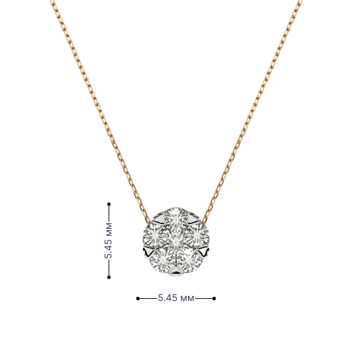 Изящно колие от жълто злато 14K с диаманти 0.21ct | Kirkorian Diamonds