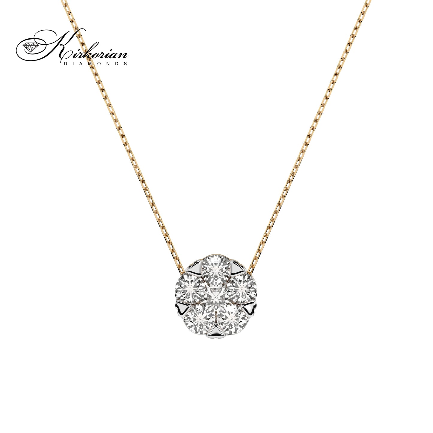 Изящно колие от жълто злато 14K с диаманти 0.21ct | Kirkorian Diamonds
