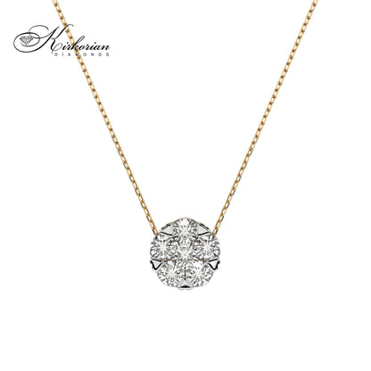 Изящно колие от жълто злато 14K с диаманти 0.21ct | Kirkorian Diamonds