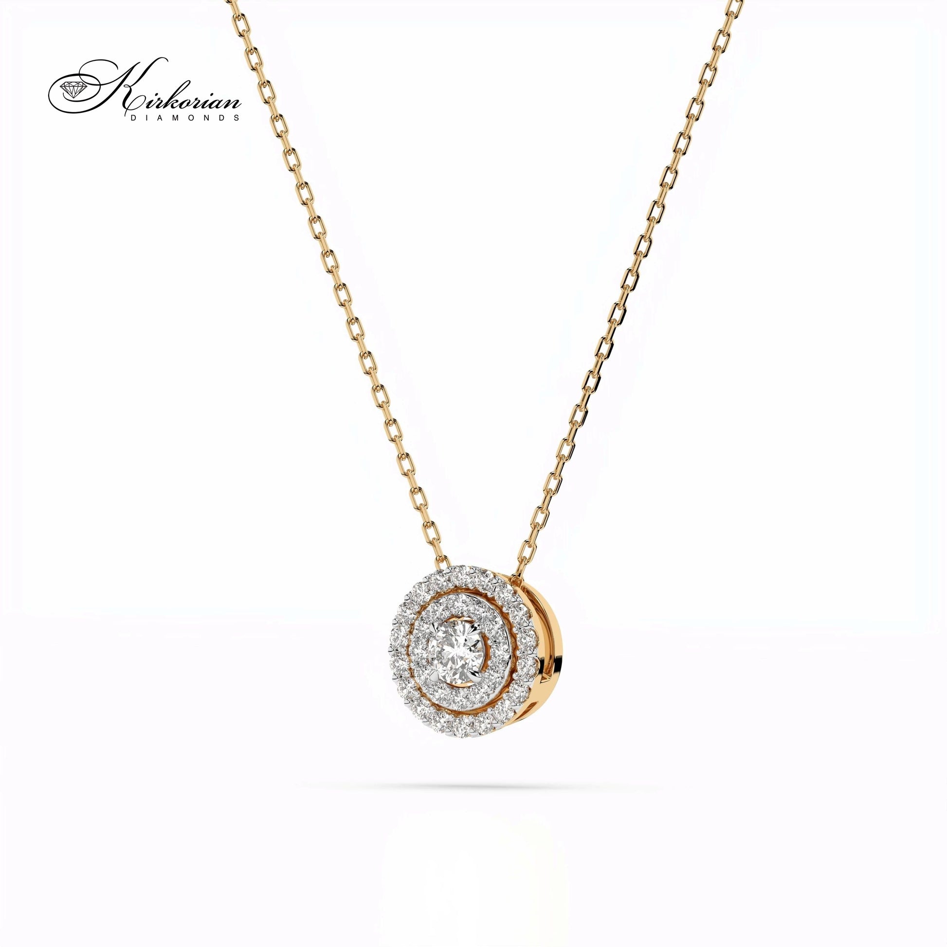 Златно колие с естествени диаманти в луксозна подаръчна кутия Kirkorian Diamonds – 10410043