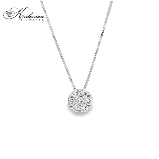 Колие от бяло злато 18k с диаманти 0.15ct – класическа елегантност | S107896