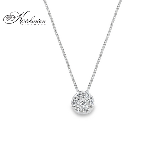 Нежно колие от бяло злато 18k с диаманти 0.10ct – елегантност във всеки детайл | S108766