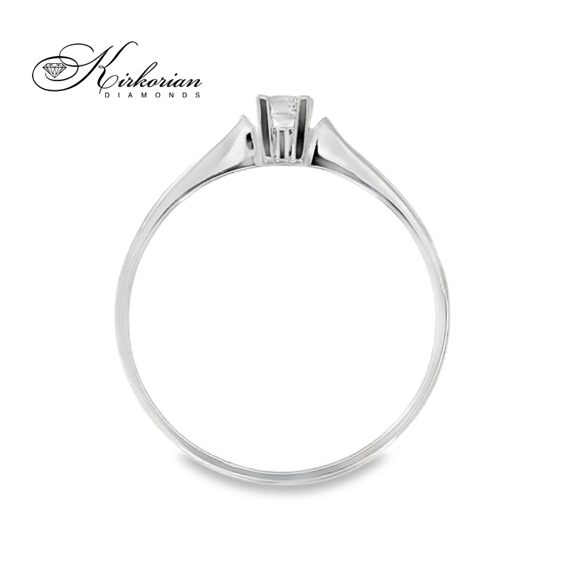 Годежен пръстен от бяло злато 14К с диамант 0.10 ct – код K117