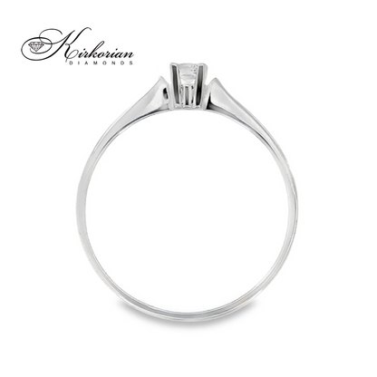 Годежен пръстен от бяло злато 14К с диамант 0.10 ct – код K117