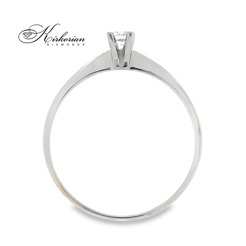 Класически годежен пръстен от бяло или жълто злато 14К с диамант 0.10 ct – код K119