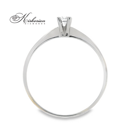 Класически годежен пръстен от бяло или жълто злато 14К с диамант 0.10 ct – код K119