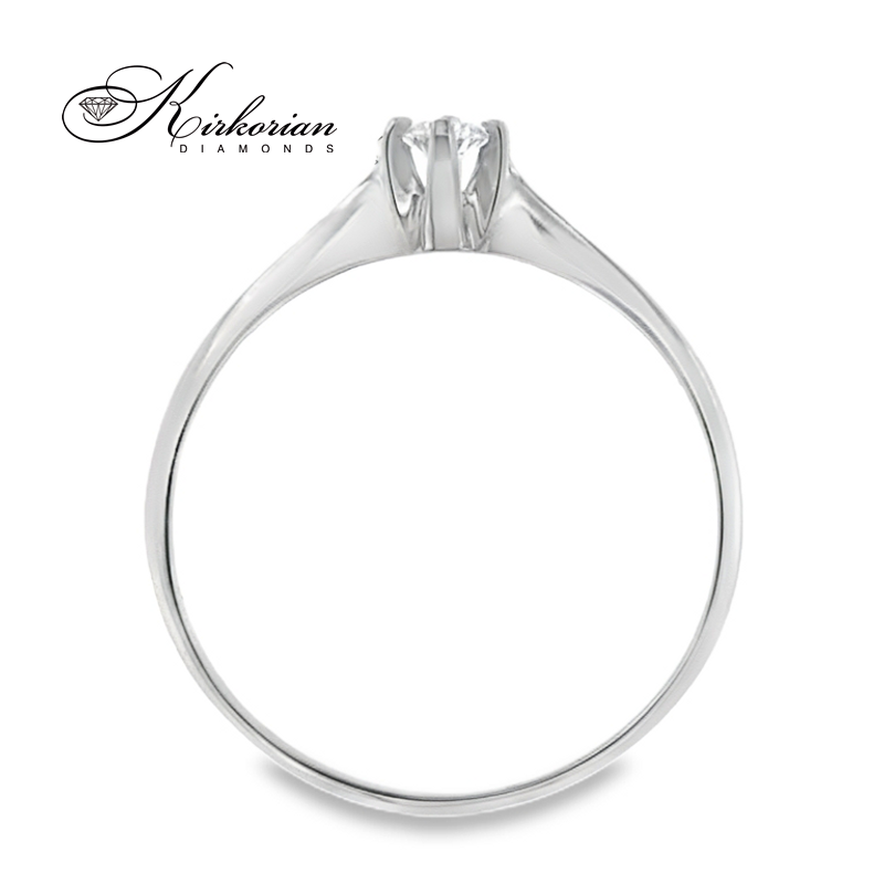 Годежен пръстен от бяло злато 14К с диамант 0.09 ct – код K120
