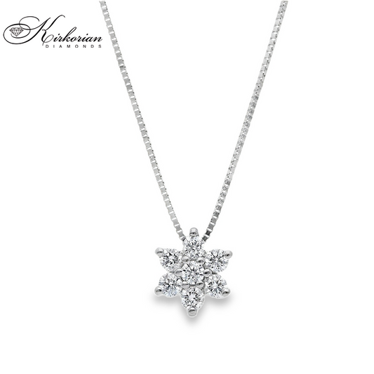 Колие звезда от бяло злато 18К с диаманти 0.18ct – луксозен модел | Код S189892