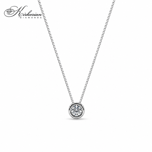 Елегантно diamond necklace от бяло злато 18К с брилянтен диамант S204819