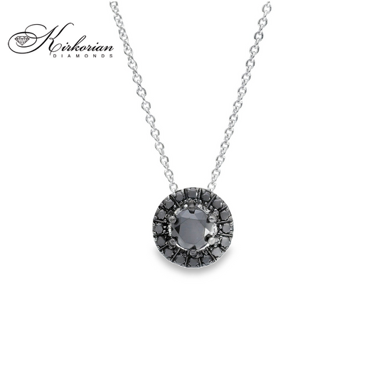 Колие от бяло злато 18 карата с черни диаманти – Код S223419 | Kirkorian Diamonds