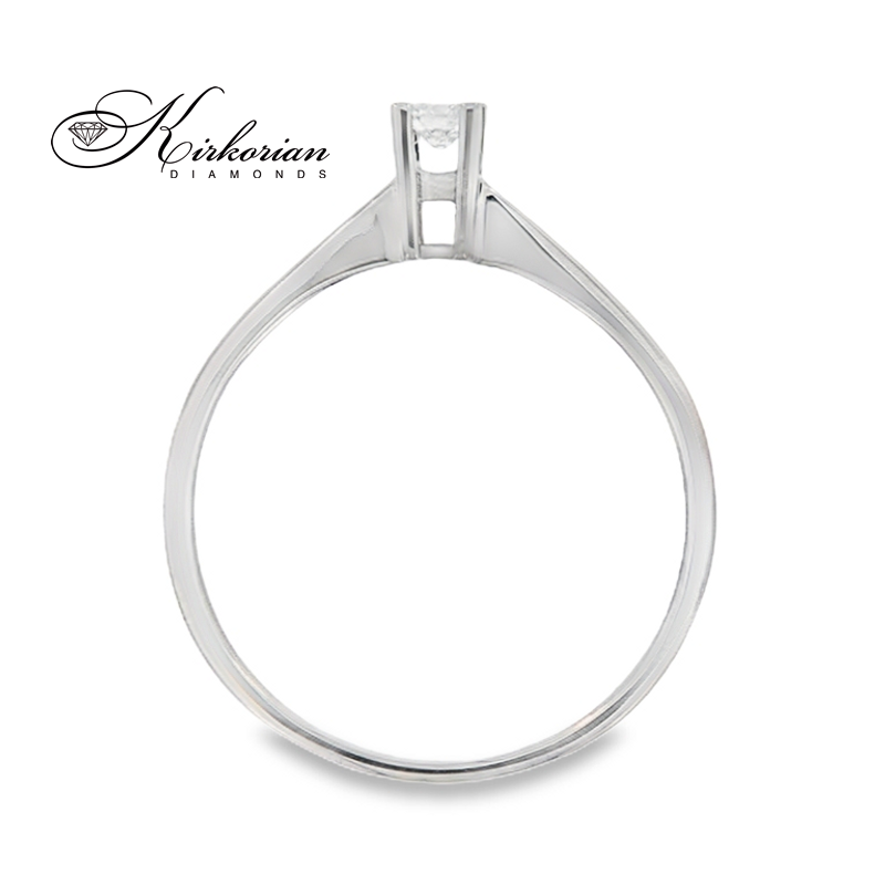 Годежен пръстен от бяло злато 14К с диамант 0.10 ct – код K343