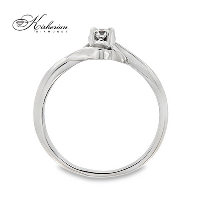 Годежен пръстен от бяло злато 14К с диамант 0.10 ct – класически модел | Цени от производител | K359