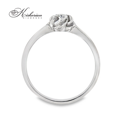 Годежен пръстен от бяло злато 14К с диамант 0.10 ct – код K360