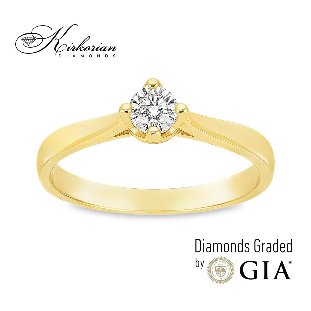Годежен пръстен с диамант GIA 0.25 ct – злато 14К (бяло или жълто) | Цени от производител