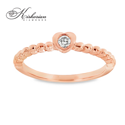 Годежен пръстен от бяло или жълто злато 14К с диамант 0.06 ct – елегантен модел с естествен блясък | K477