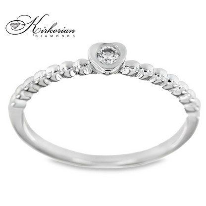 Годежен пръстен от бяло или жълто злато 14К с диамант 0.06 ct – елегантен модел с естествен блясък | K477