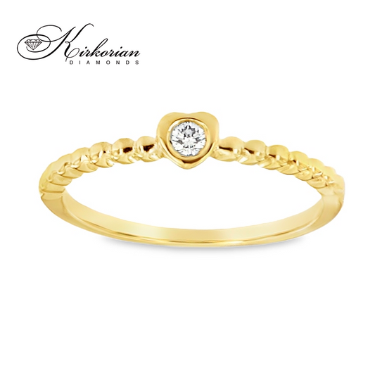 Годежен пръстен от бяло или жълто злато 14К с диамант 0.06 ct – елегантен модел с естествен блясък | K477