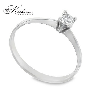 Класически годежен пръстен от бяло или жълто злато 14К с диамант 0.20 ct – код K485