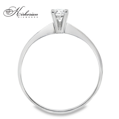 Класически годежен пръстен от бяло или жълто злато 14К с диамант 0.20 ct – код K485