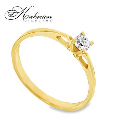 Годежен пръстен от бяло или жълто злато 14К с диамант 0.22 ct – изгодна цена от производител