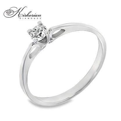 Годежен пръстен от бяло или жълто злато 14К с диамант 0.22 ct – изгодна цена от производител