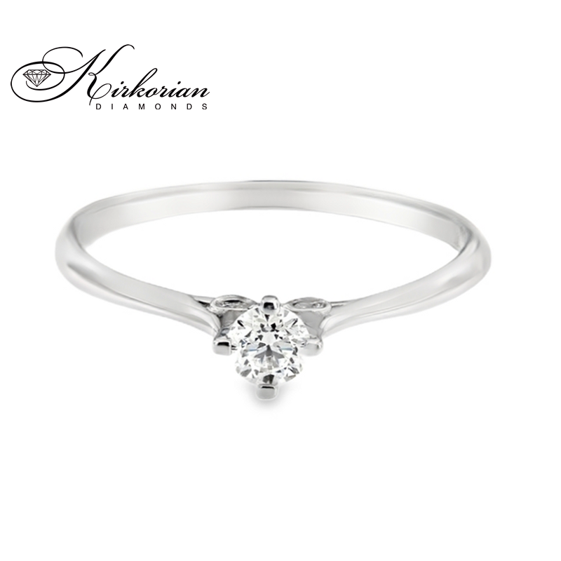 Годежен пръстен от бяло злато 14К с диаманти 0.295 ct – оферта с включена луксозна кутия