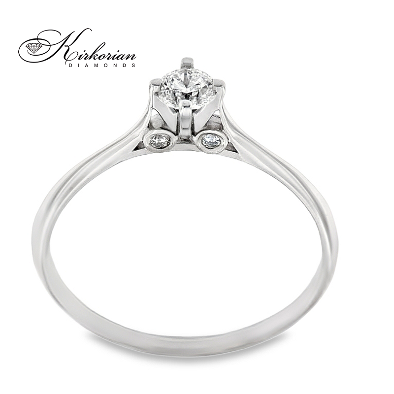 Годежен пръстен от бяло злато 14К с диаманти 0.295 ct – оферта с включена луксозна кутия