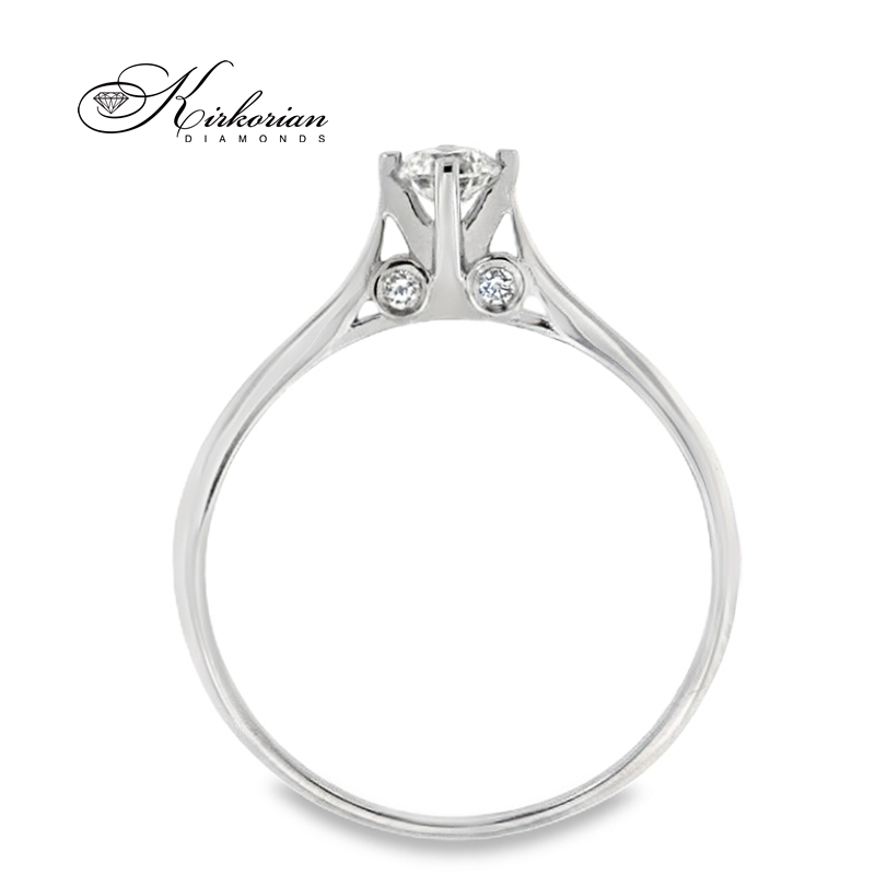 Годежен пръстен от бяло злато 14К с диаманти 0.295 ct – оферта с включена луксозна кутия