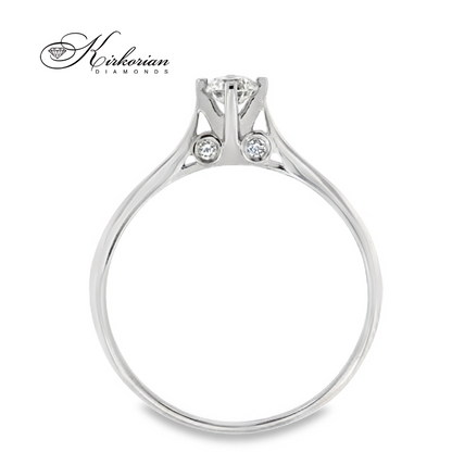 Годежен пръстен от бяло злато 14К с диаманти 0.295 ct – оферта с включена луксозна кутия