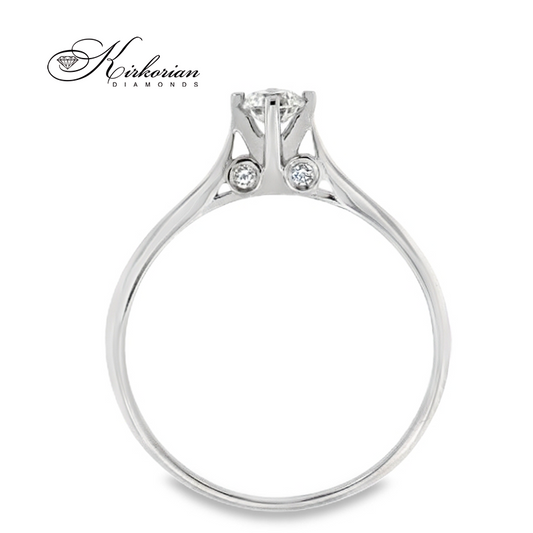 Годежен пръстен от бяло злато 14К с диаманти 0.295 ct – оферта с включена луксозна кутия