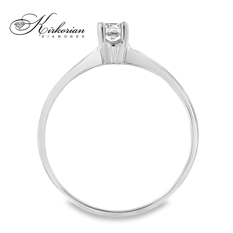 Годежен пръстен от бяло злато 14К с диамант 0.19 ct – код K492