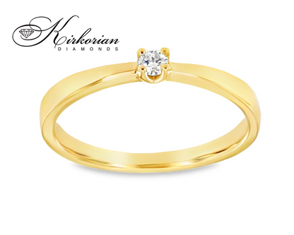 Годежен пръстен от бяло, жълто или розово злато 14К с диамант 0.06 ct – елегантен дизайн на ТОП ЦЕНА | Kirkorian Diamonds