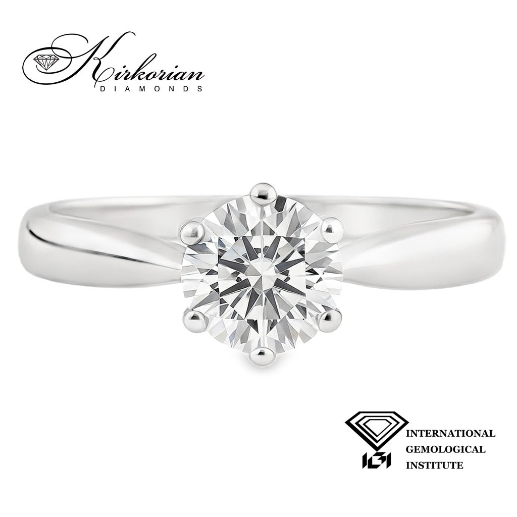 Годежен пръстен от бяло злато 14k с инвестиционен диамант 1.00ct IGI сертификат – K550