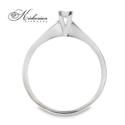 Годежен пръстен от бяло или жълто злато 14К с диамант 0.10 ct – код K558