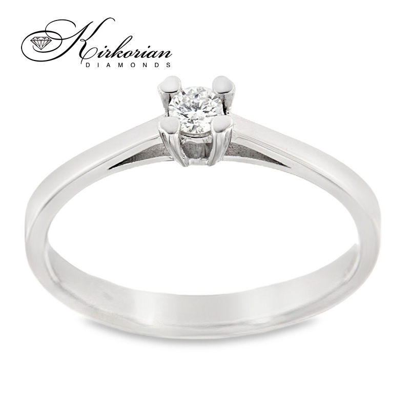Годежен пръстен от бяло или жълто злато 14К с диамант 0.10 ct – класически модел с ТОП ЦЕНА | K559