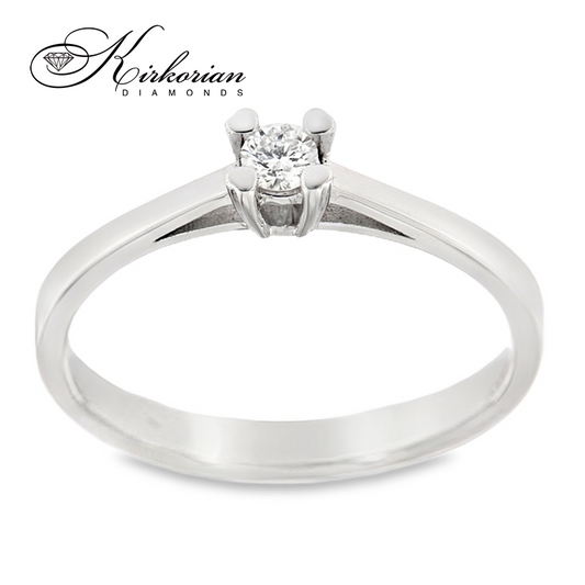 Годежен пръстен от бяло или жълто злато 14К с диамант 0.10 ct – класически модел с ТОП ЦЕНА | K559