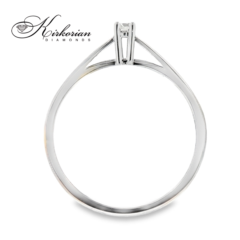 Годежен пръстен от бяло злато 14К с диамант 0.07 ct – код K560