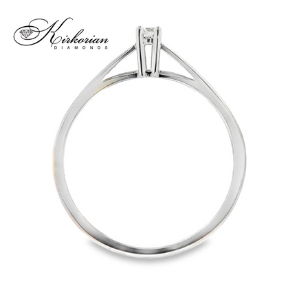 Годежен пръстен от бяло злато 14К с диамант 0.07 ct – код K560