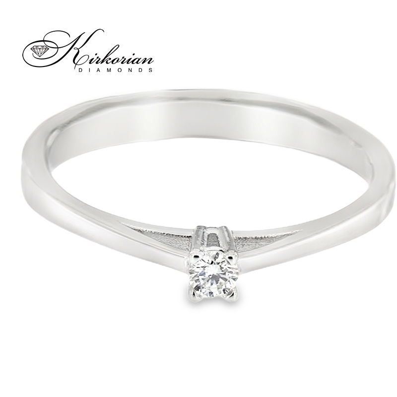 Годежен пръстен от бяло злато 14К с диамант 0.07 ct – код K560