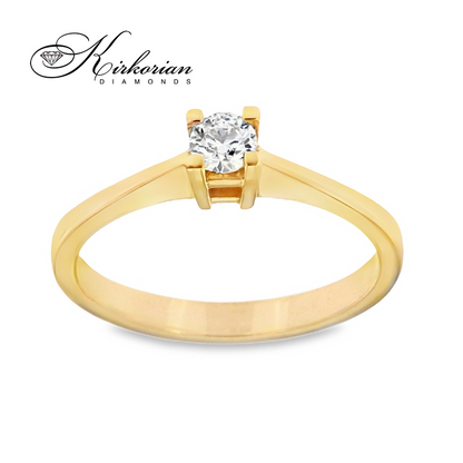 Годежен пръстен от бяло или жълто злато 14к с диамант 0.20 ct | Код K562 | Сертификат KD