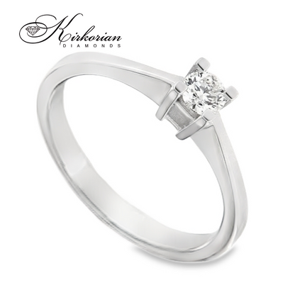 Годежен пръстен от бяло или жълто злато 14к с диамант 0.20 ct | Код K562 | Сертификат KD