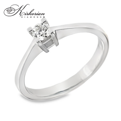 Годежен пръстен от бяло или жълто злато 14к с диамант 0.20 ct | Код K562 | Сертификат KD