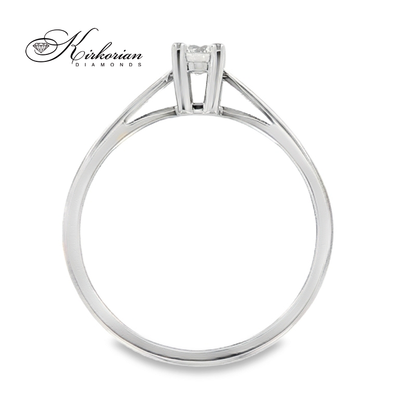 Класически годежен пръстен от бяло злато 14К с диамант 0.20 ct – Лукс на достъпна цена