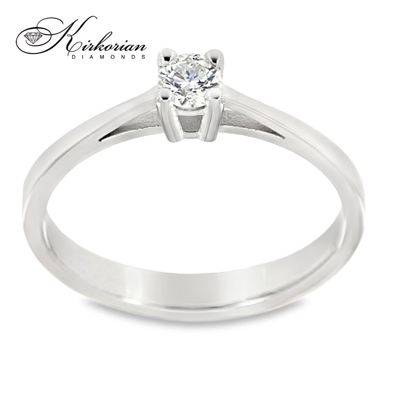 Класически годежен пръстен от бяло злато 14К с диамант 0.20 ct – Лукс на достъпна цена