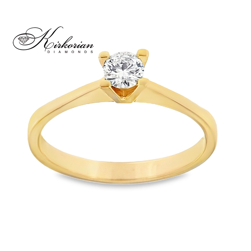 Годежен пръстен с диамант 0.25ct от бяло или жълто злато 14К – класически модел с перфектна визия, цени от производител