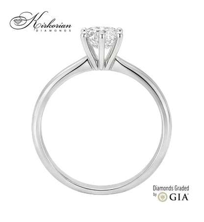 Годежен пръстен с диамант 0.70ct D/VS2 GIA – класика в бяло злато 14k